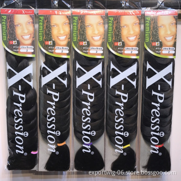 82inch 165g Wholesale Expression Braiding Hair Synthetic Jumbo Braids Pre Stretched Expression Braiding Hair Expression